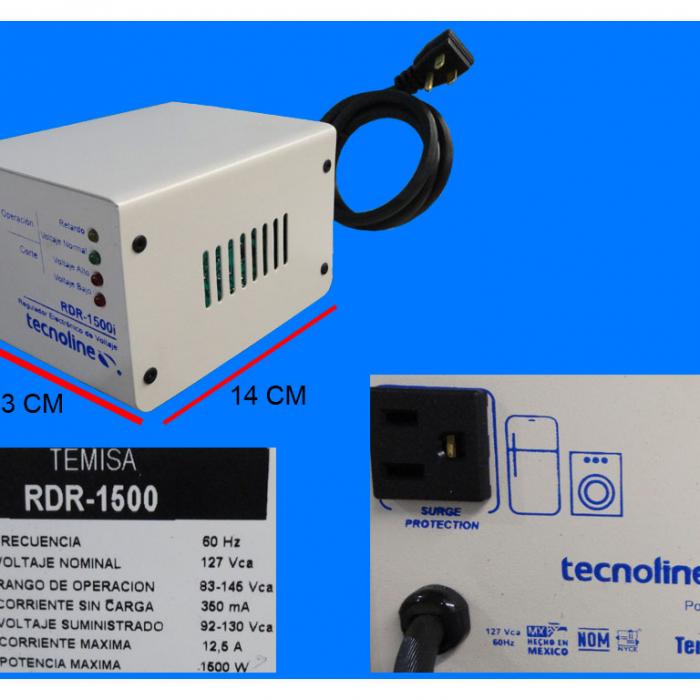 Regulador De Voltaje Tecnoline 1500w Refrigeracion Y Linea Blanca Rdr-1500i TECNOLINE REGUREF1500 71693933235