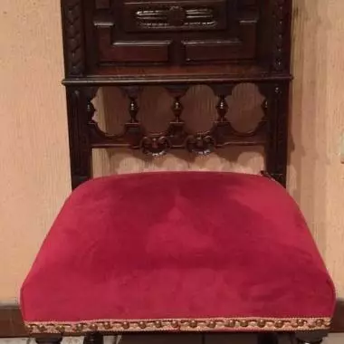 set de 6 sillas de la mesa francesa totalmente realizadas en roble Mesa Francesa Rectangular (leones) 1870 Al1890