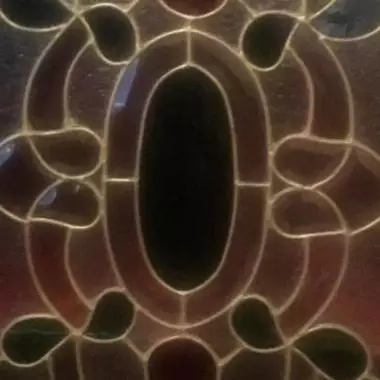 Vitral del secreter ; emplomado com bronce y cristal bicelado Secreter Americano (estilo Tiffany) 1930 Al1940 