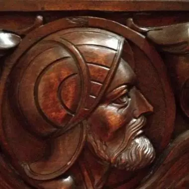 este retablo pertenece lado superior izquierdo del mueble Mueble Español Librero / Archivero ( Los Conquist