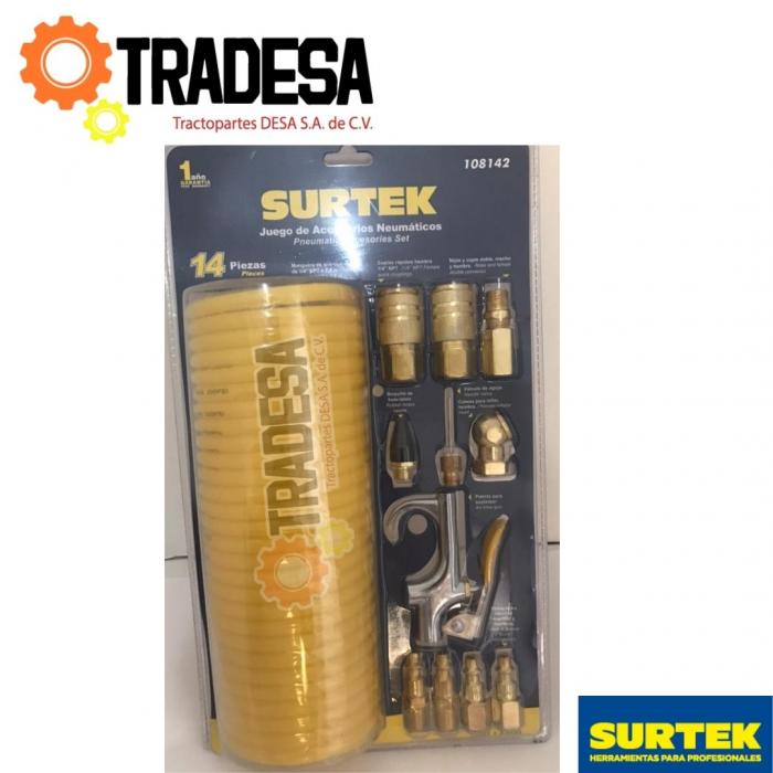 Juego De Accesorios Neumaticos, 14 Piezas SURTEK 108142 