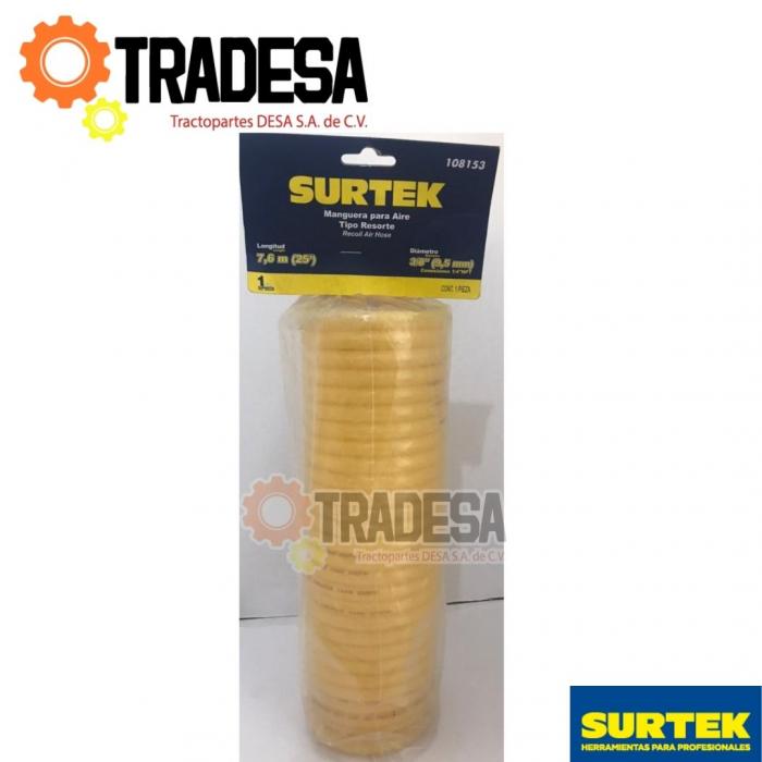 Manguera Para Sopletear 3/8 15.2 Mt Tipo Resorte SUTEK 108154 