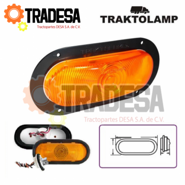 Lampara Ambar Sellada Ovalada Para Montaje ACP TRA2428A 