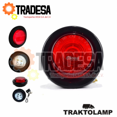 Lampara Redonda Sellada Roja Con Termoinal TRAKTOLAMP TRA2241R 