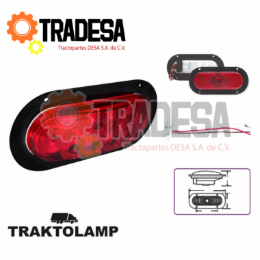 Lampara Roja Sellada Ovalada Para Montaje ACP TRA2428R 