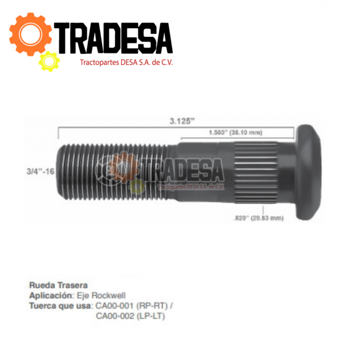 Birlo Izquierdo De Rueda Trasera Eje Rockwell IMPORTACION HS5140AL 