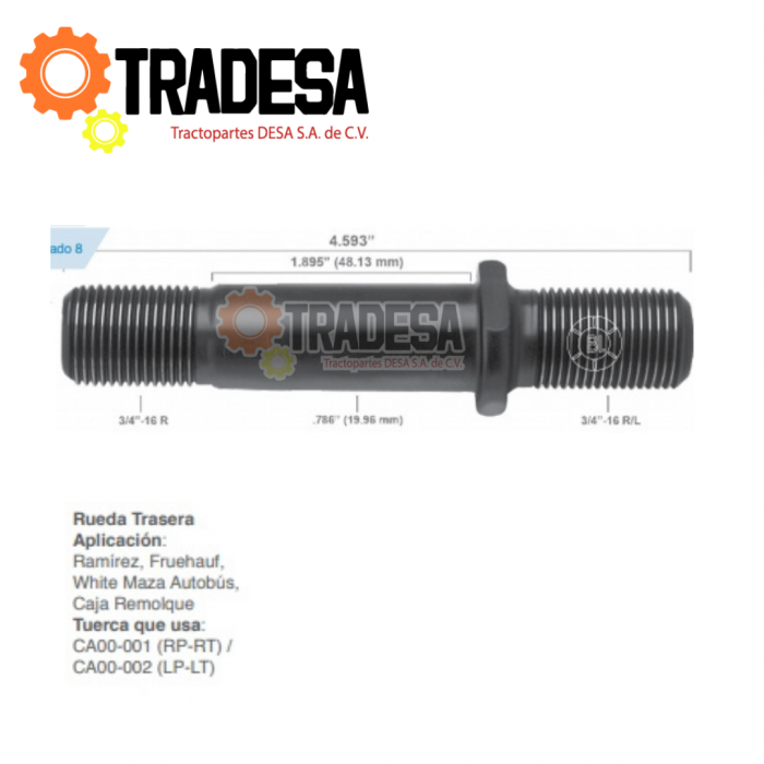 Birlo Izquierdo De Remolque Para Caja Freuhauf IMPORTACION HS5046L 