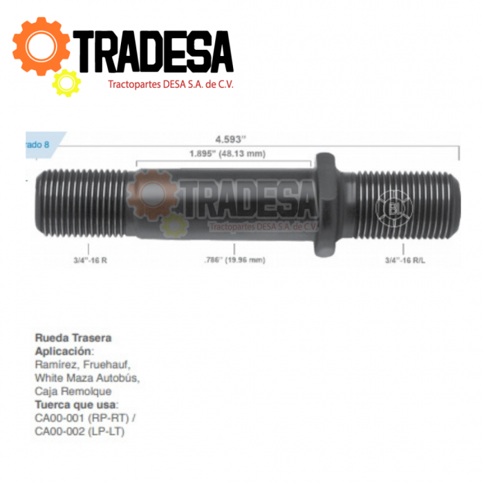 Birlo Derecho De Remolque Para Caja Fruehauf IMPORTACION HS5045R 