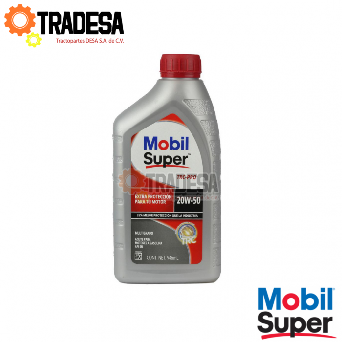 Aceite De Motor Gasolina Sae 20w50 946ml Multigrado Mobil Super Trc-pro MOBIL 7501116200078 