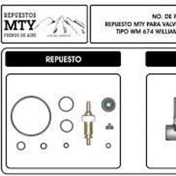 Repuesto De Valvula Williams De Tablero C/piston REPUESTOS MTY MTY169 