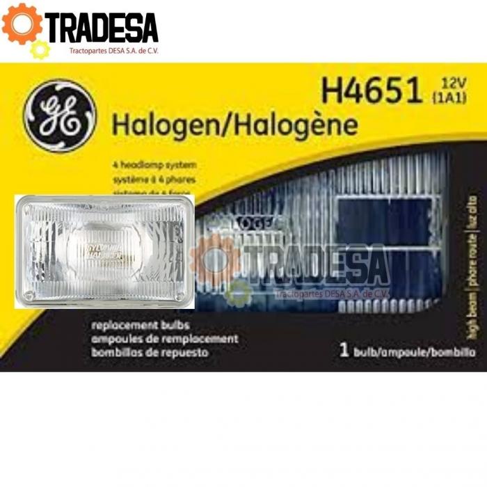 Foco Unidad Halogeno 12v Sellada Rectangular Luz Alta 2 Terminales GENERAL ELECTRIC H4651 