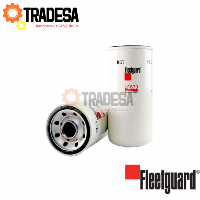 Filtro De Aceite Generador Cummins FLEETGUARD LF670 71696101910