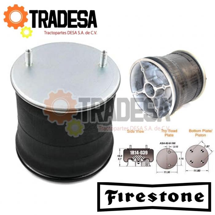 Bolsa De Aire Hendrickson Semiremolque Trasero (1r14-039, B-4771) FIRESTONE W01-358-8050 