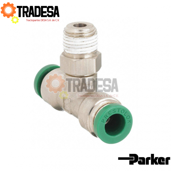 Conexion T 1/4 Macho X 3/8 Giratorio A Presion PARKER W172PLP-8-4 